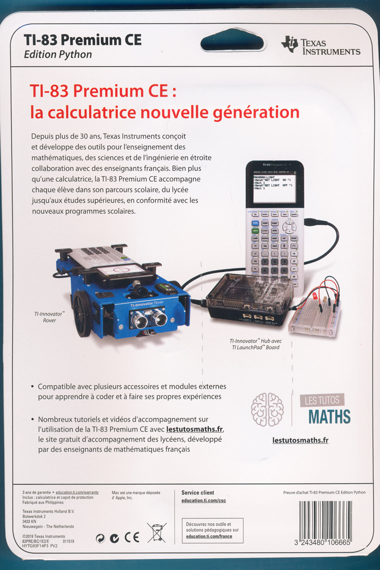 Calculatrice TI‑83 Premium CE Edition Python